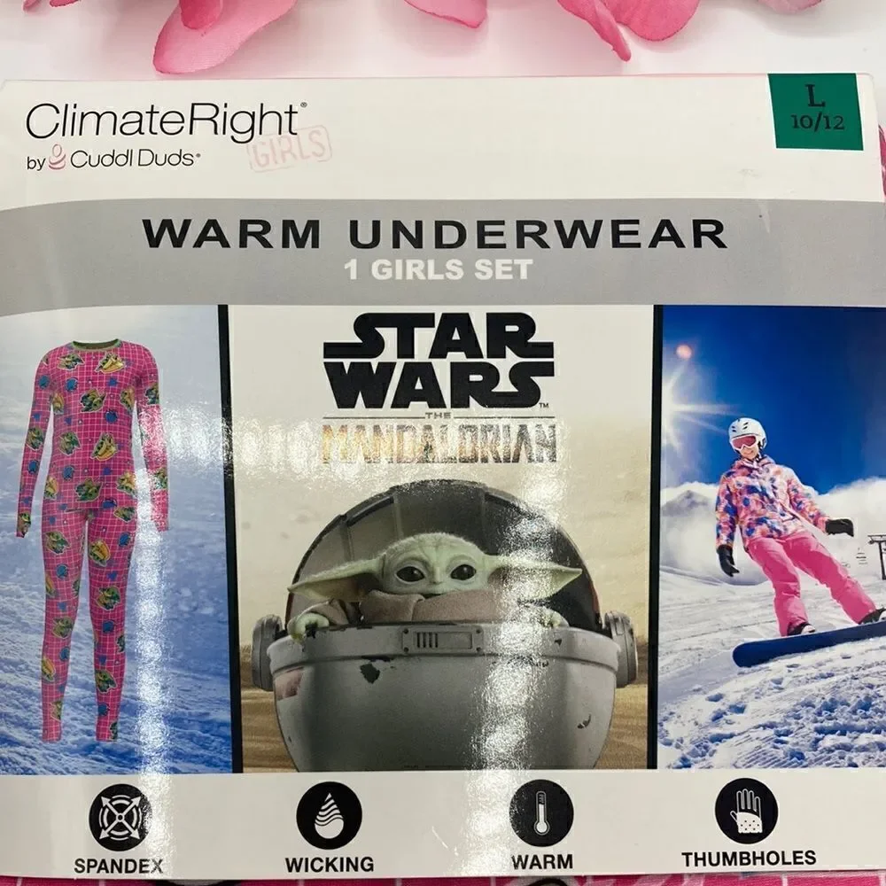 Girl’s Star Wars Mandelorian Thermal Underwear Pajama Lounge 2, 2-Pc Sets Size L